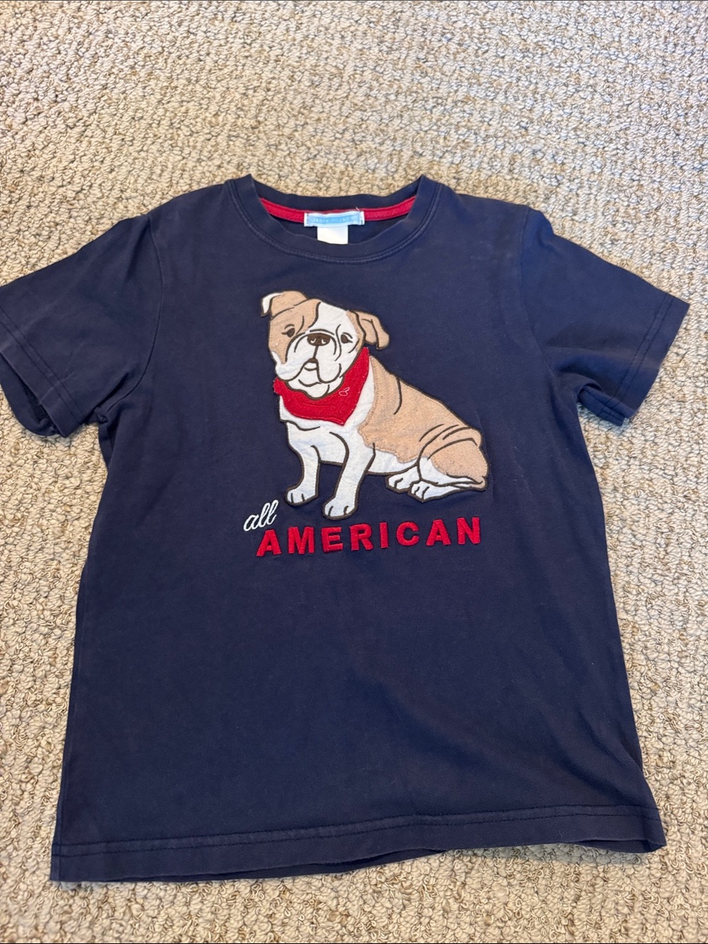 Janie and Jack 6 Navy "All American" Bulldog Graphic Tee - Kids